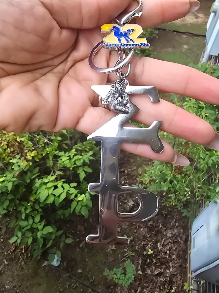 Large Sigma Gamma Rho Handbag Charm/Key Ring - Sigma Gamma Rho Purse Charm - Sorority Charm/Key Ring - SGRho Purse Charm/Key Ring