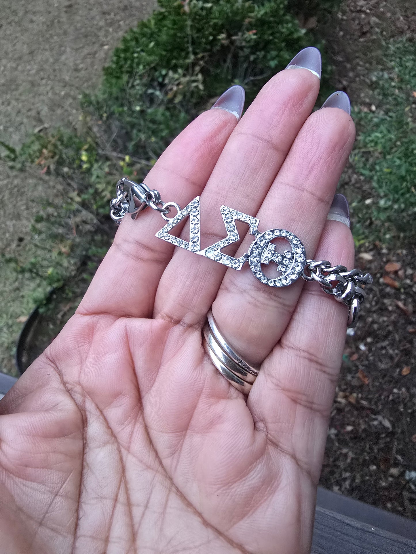 Delta Sigma Theta Greek Letter Chunky Link Sorority Bracelet