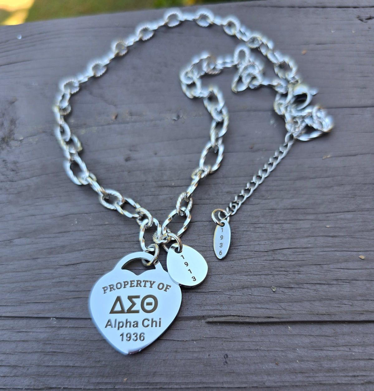 Property of Delta Sigma Theta Sorority Alpha Chi 1936 Custom Necklace