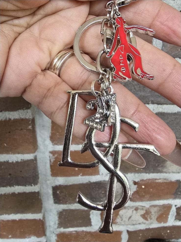 Large DST Handbag Charm/Key Ring - Gold Delta Sigma Theta Purse Charm - Sorority Charm/Key Ring - DST Purse Charm/Key Ring - Sorority Purse Charm/Key Ring - 1913 Purse Charm/ Key Ring