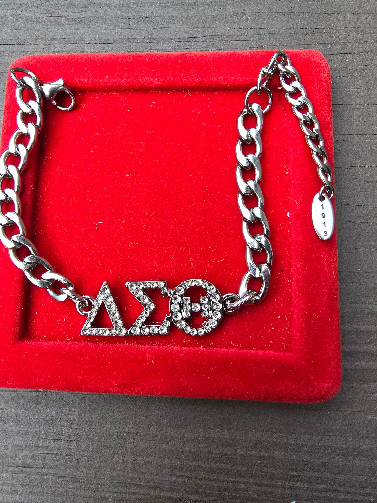 Delta Sigma Theta Greek Letter 7mm Link Sorority Bracelet