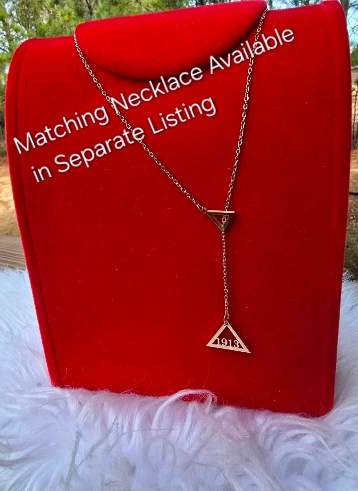 Delta Sigma Theta Sorority 1913 earrings available in silver and gold