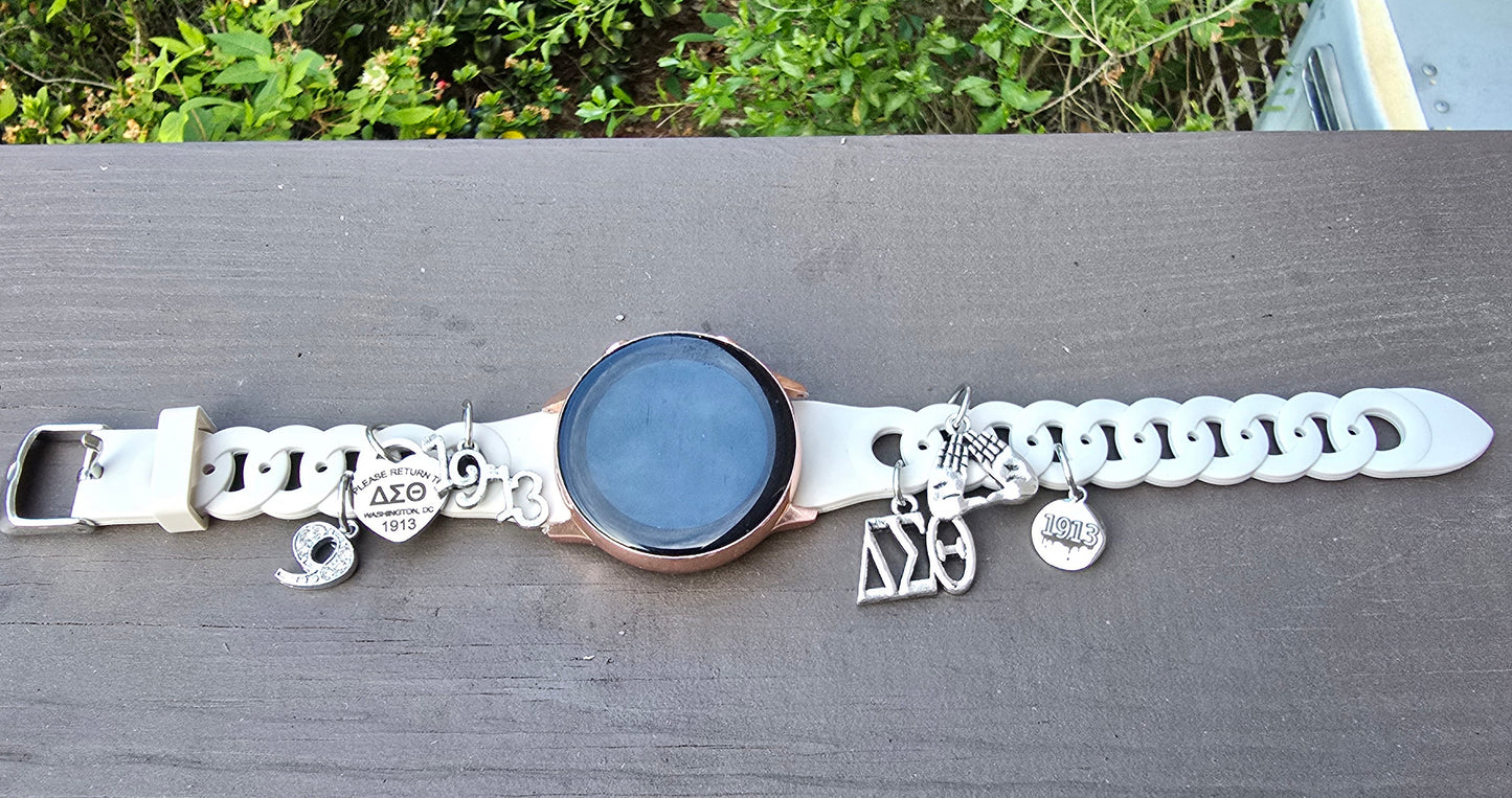 Delta Galaxy 20mm Silicone Watch Band - Delta Sigma Theta Watch Band- Sorority Watch Band - DST Watch Band - Delta Watch Band - Sorority Watch Band
