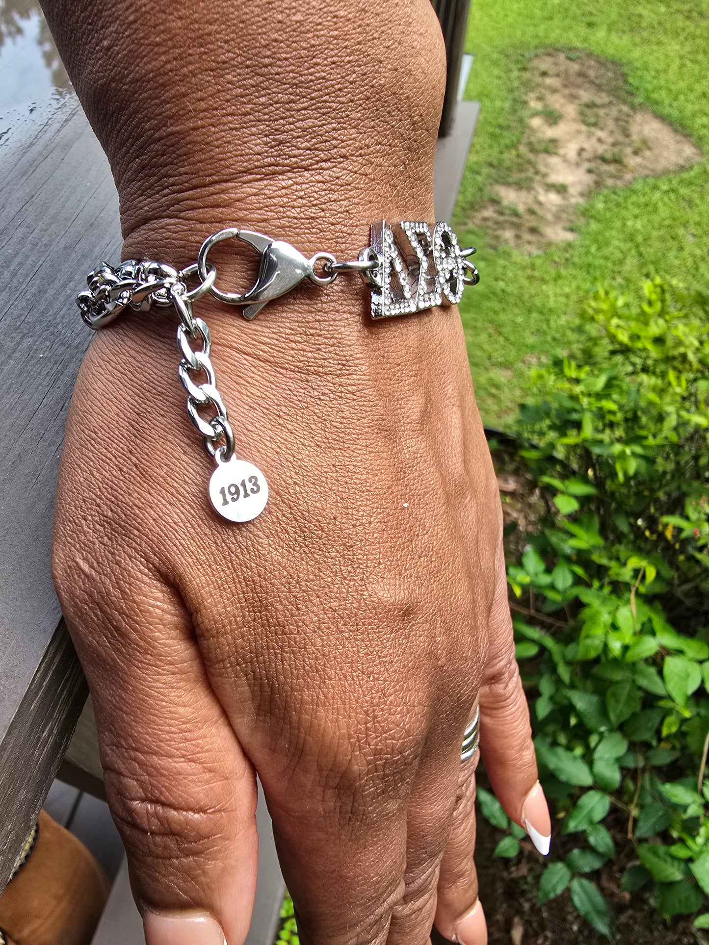 Delta Sigma Theta Greek Letter Chunky Link Sorority Bracelet