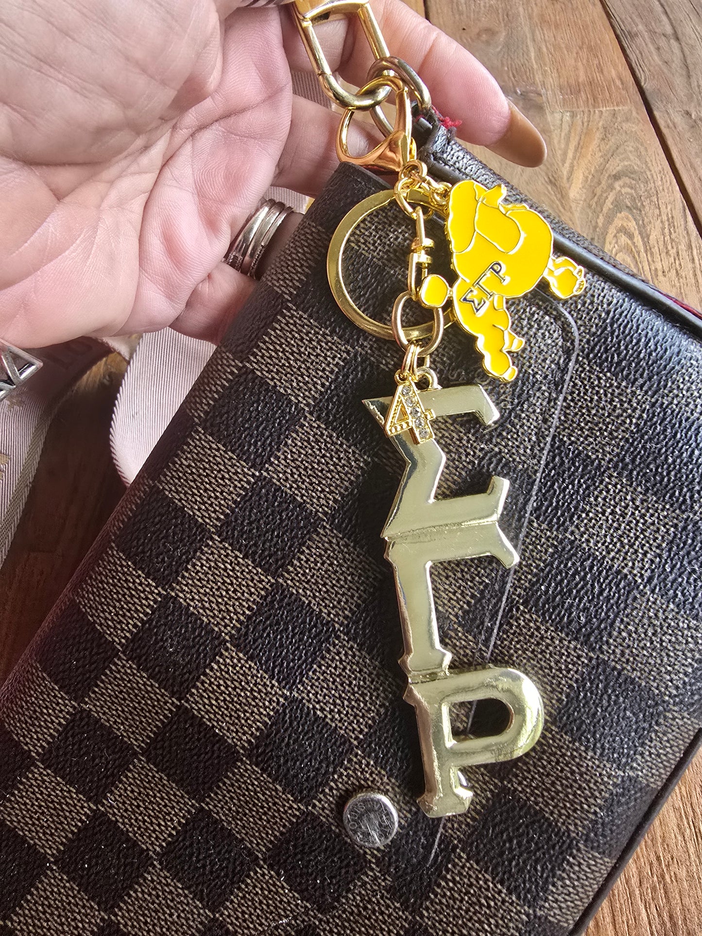 Large Sigma Gamma Rho Handbag Charm/Key Ring - Sigma Gamma Rho Purse Charm - Sorority Charm/Key Ring - SGRho Purse Charm/Key Ring
