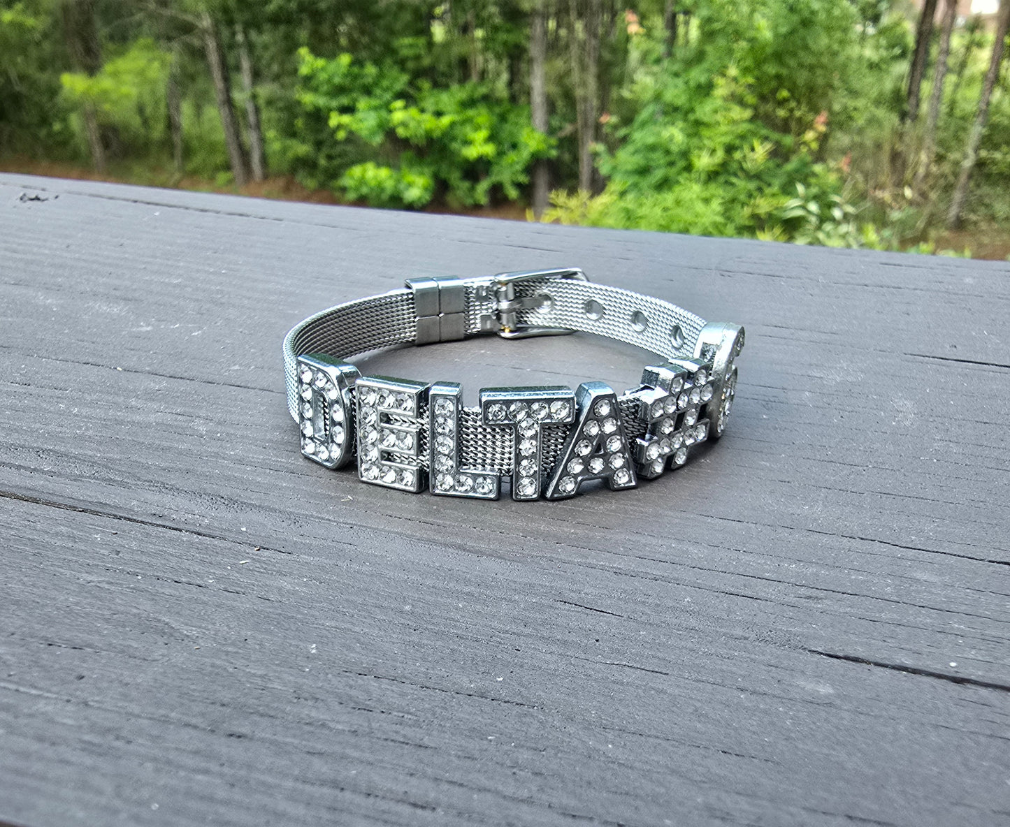 Personalized Delta Sigma Theta Bling Line number Bracelet - Line Number Custom Bracelet - Delta Line number Bracelet