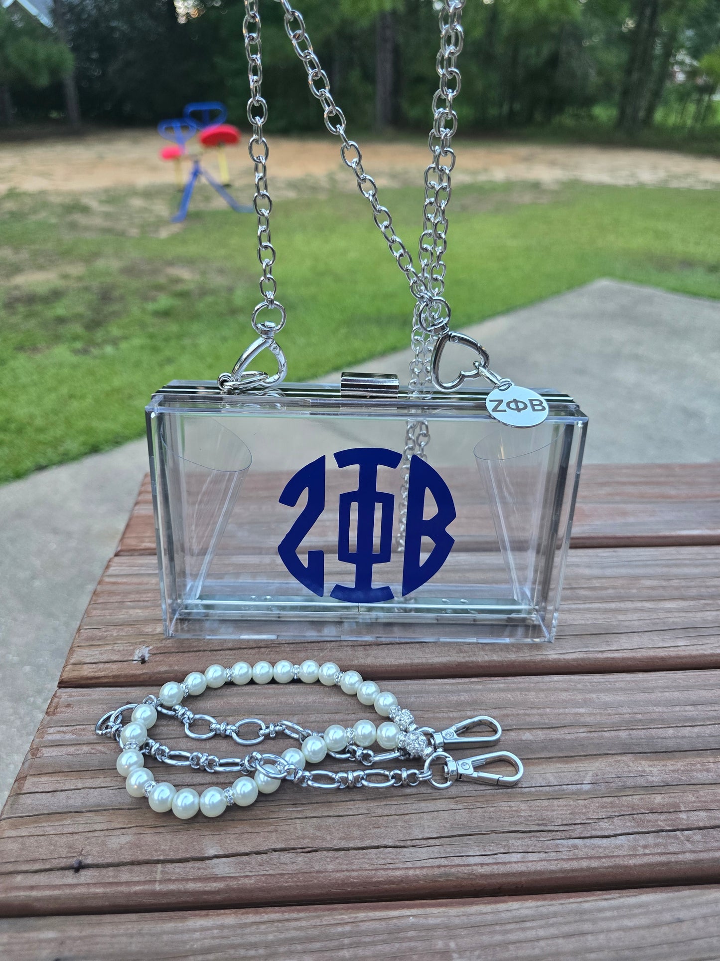 Zeta Phi Beta Handbag - Zeta Phi Beta Crossbody - Z Phi B Clutch Handbag - Sorority Purse - Zeta Stadium Purse