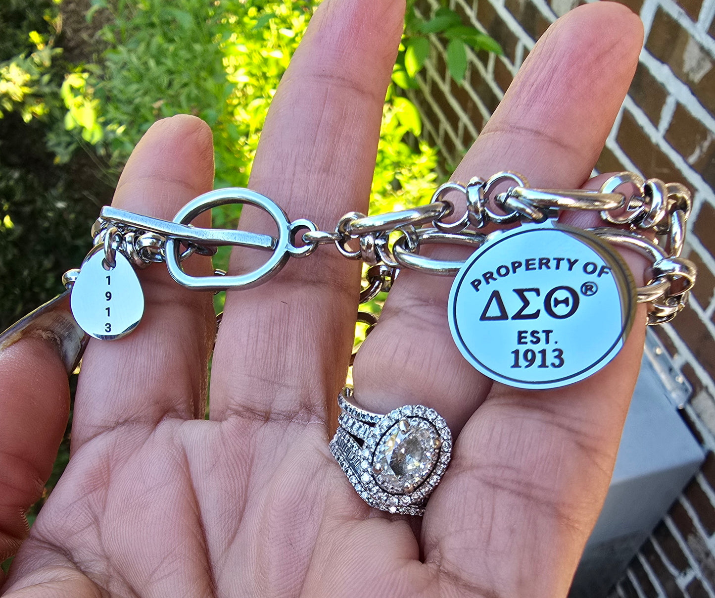 Property of Delta Sigma Theta Sorority Bracelet Available In Gold & Silver