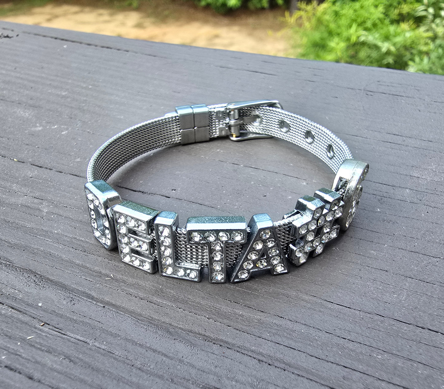 Personalized Delta Sigma Theta Bling Line number Bracelet - Line Number Custom Bracelet - Delta Line number Bracelet