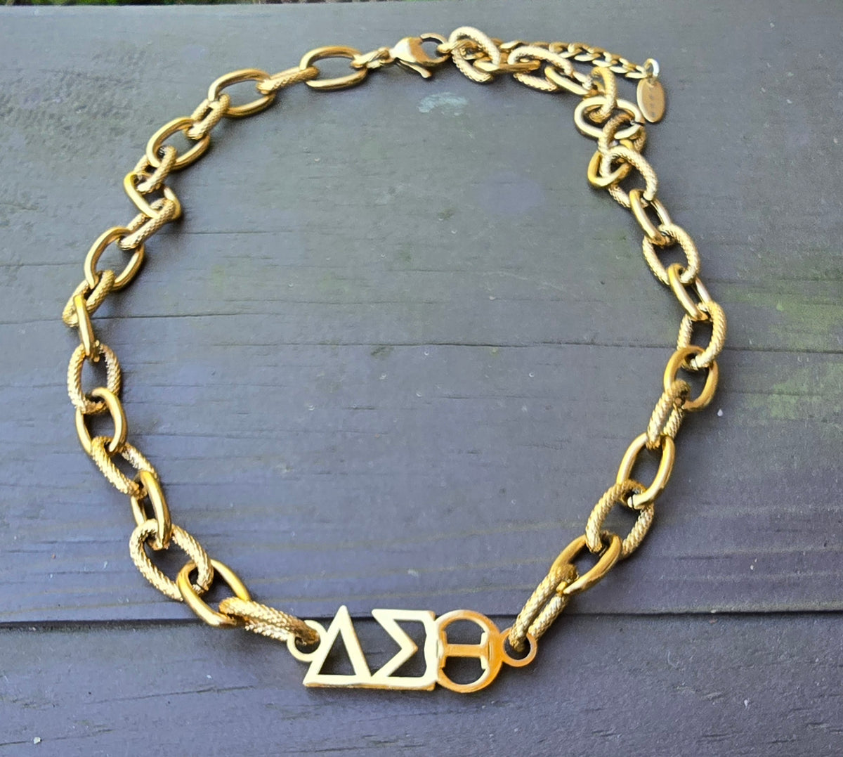 Delta Sigma Theta Greek Letter Chunky Link Sorority Necklace