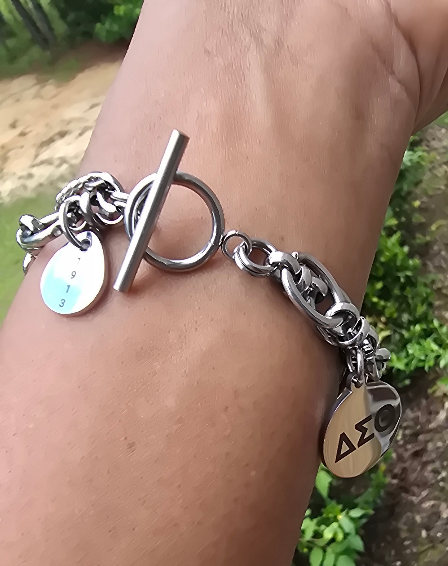 Delta Sigma Theta Sorority Bracelet Available In Gold & Silver