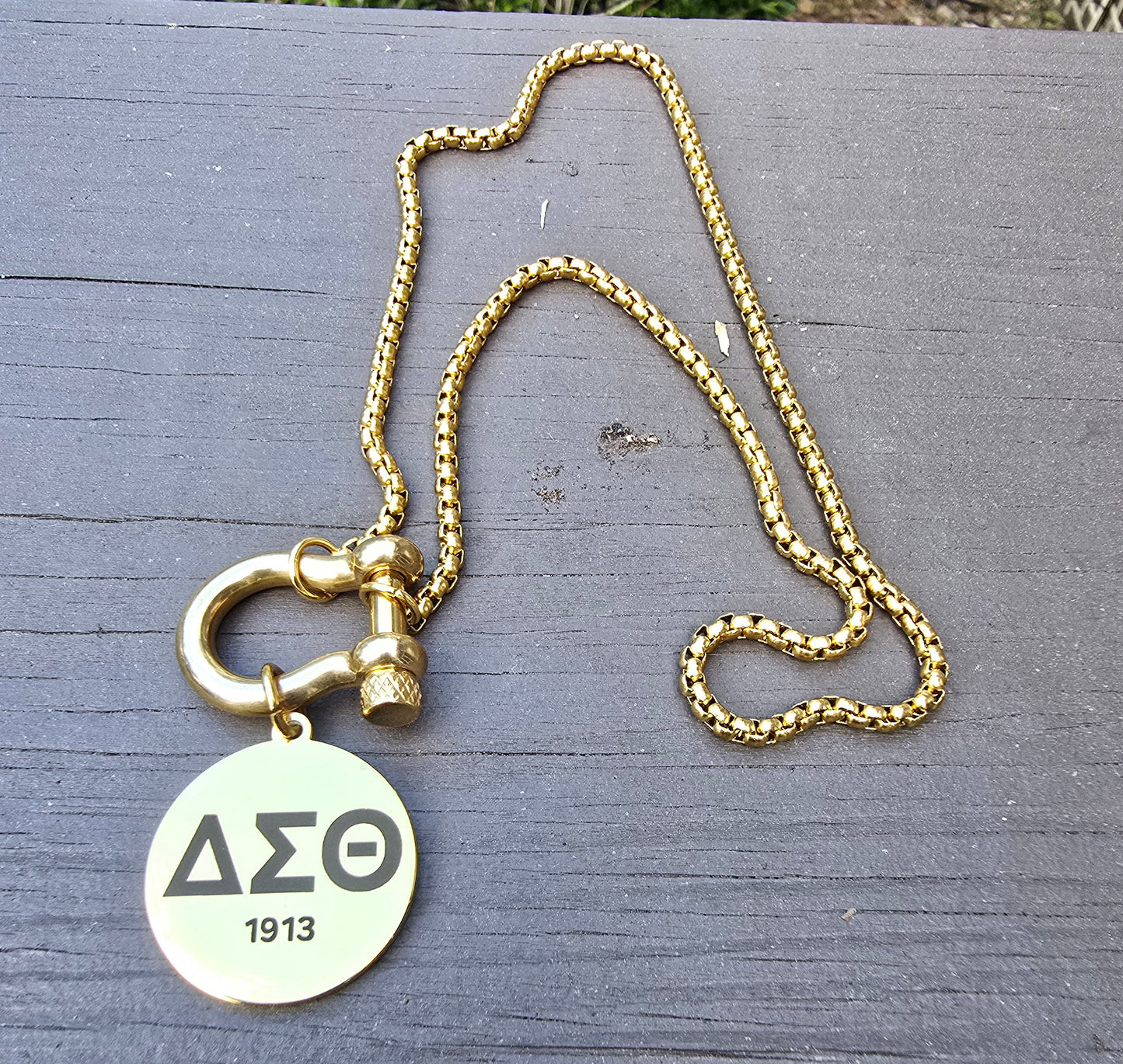 Delta Sigma Theta Horseshoe Clasp Sorority Necklaces - DST Greek Letter Sorority Necklace - Delta Sigma Theta Jewelry