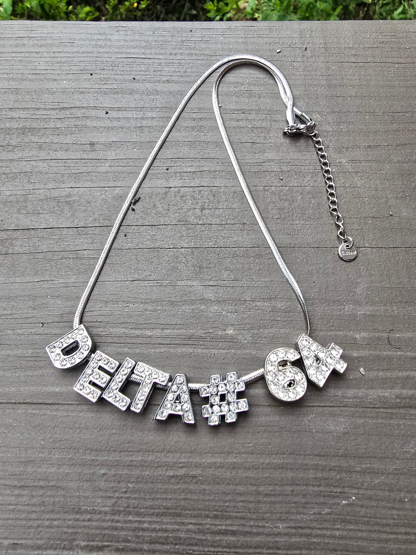Personalized Delta Sigma Theta Bling Line number necklaces - Line Number Custom Necklace - Delta Line number necklace