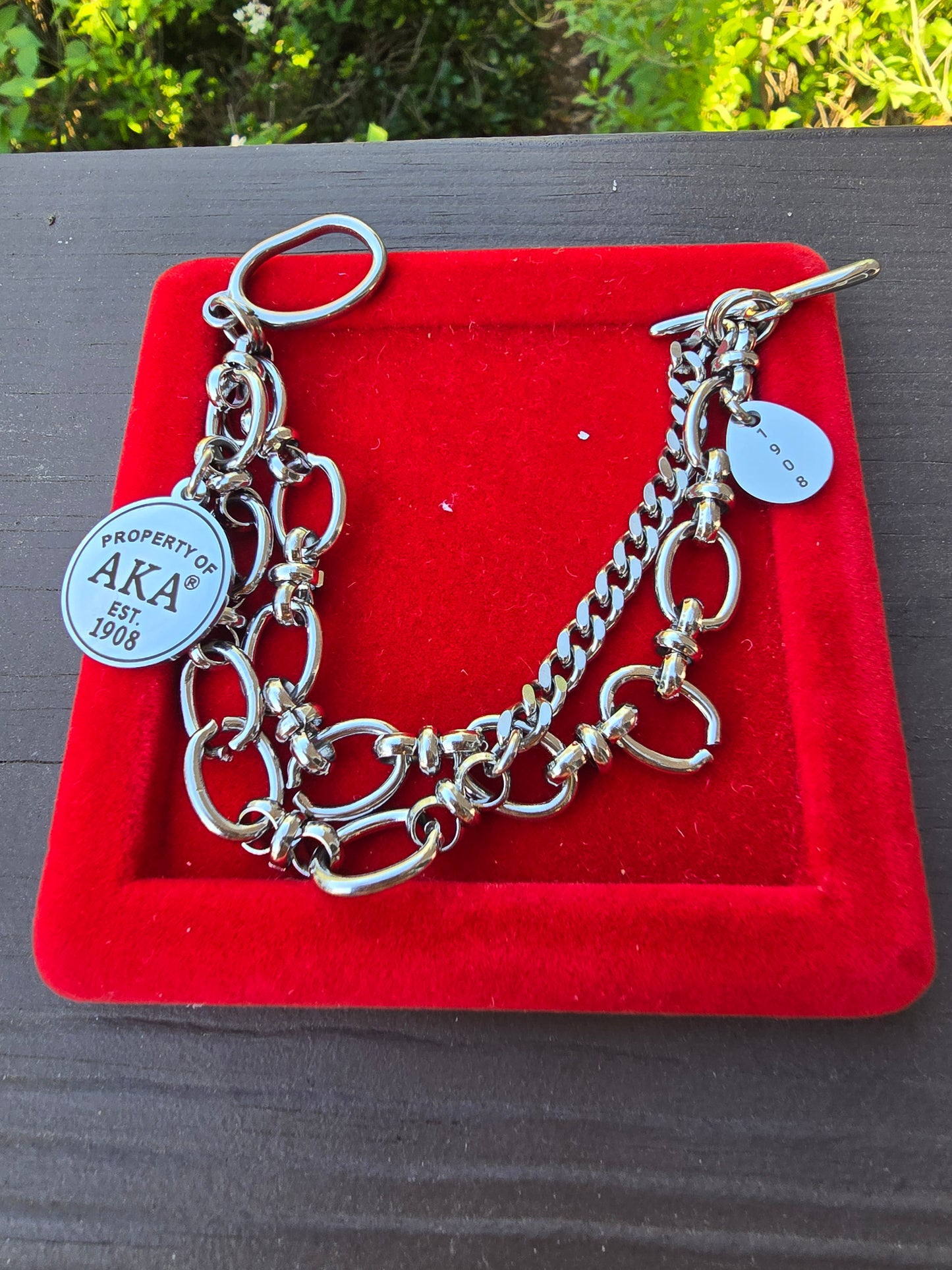 Property of AKA Sorority Custom Fit Bracelet