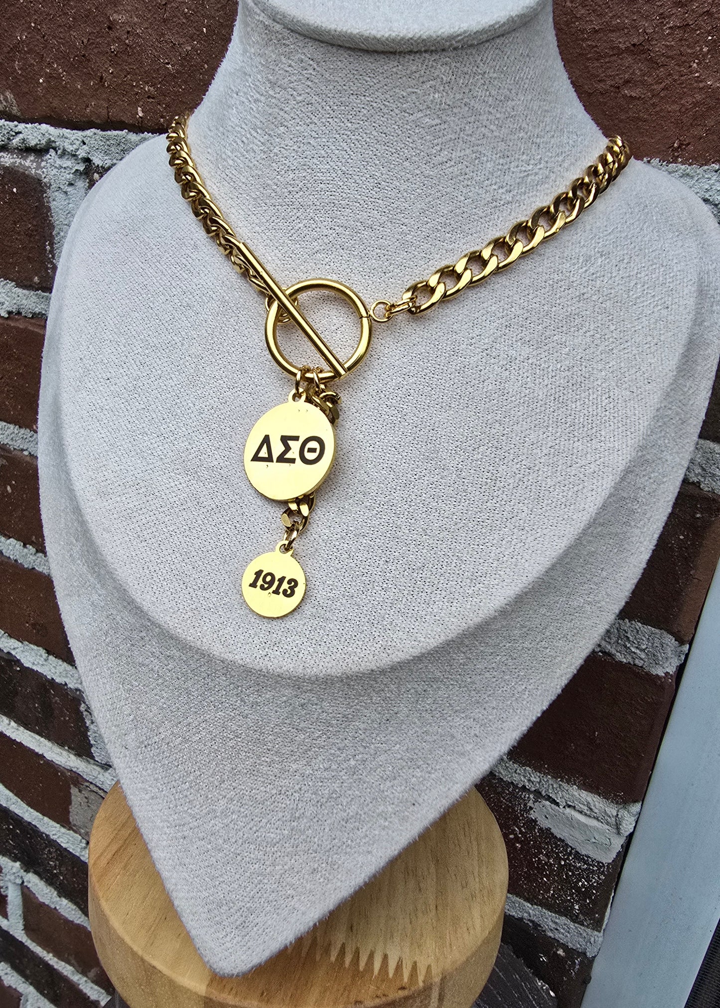Delta Sigma Theta Sorority Mixed Metal Necklaces - Mixed Metal Sorority Necklace - Delta Sigma Theta Jewelry