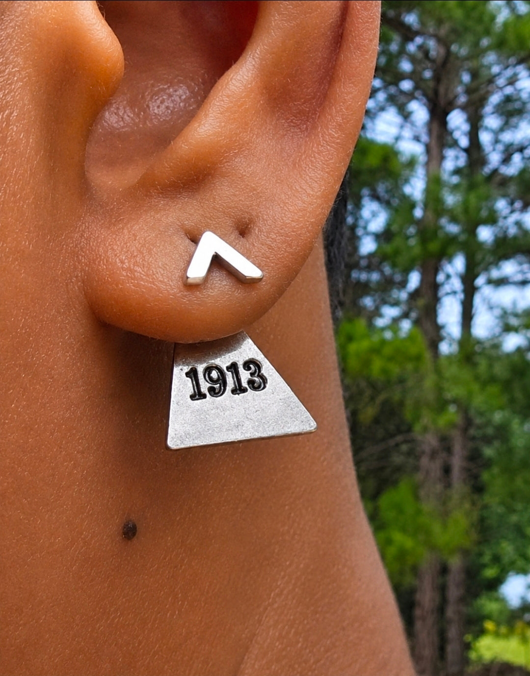 Delta Sigma Theta Sorority 1913 earrings available in silver and gold