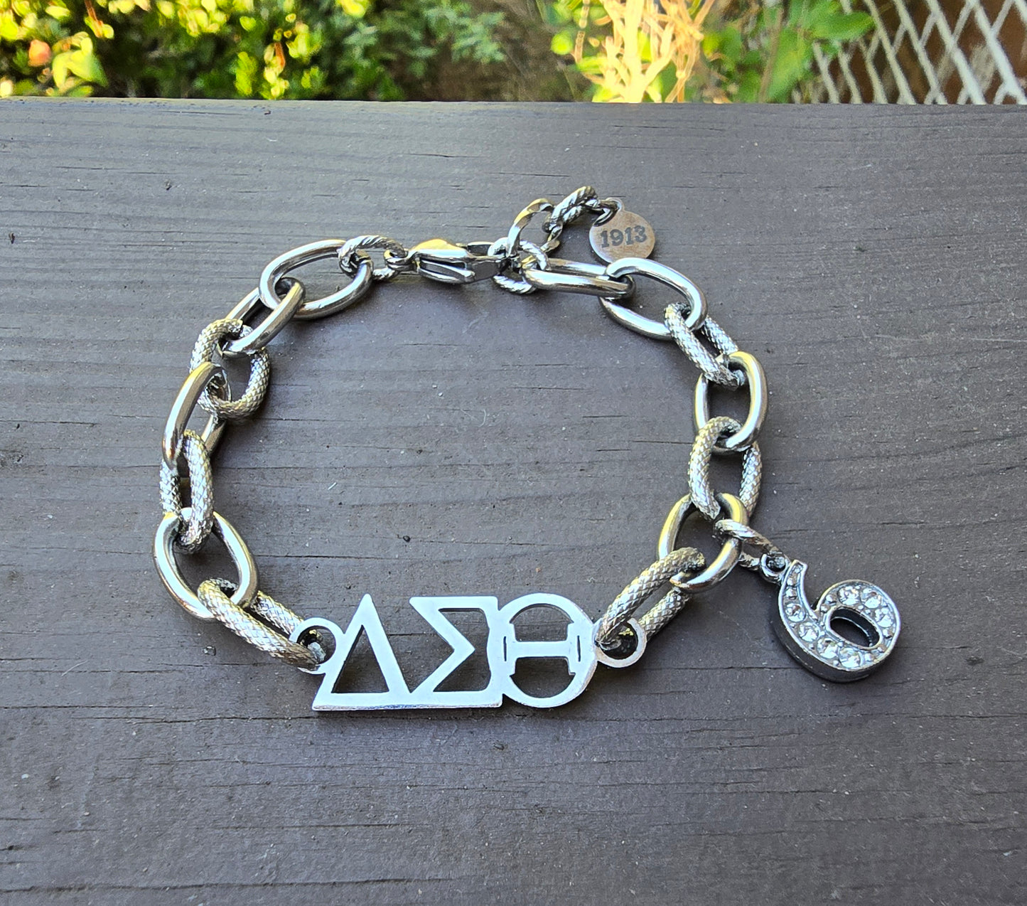 Delta Sigma Theta Greek Letter Chunky Link Sorority Bracelet