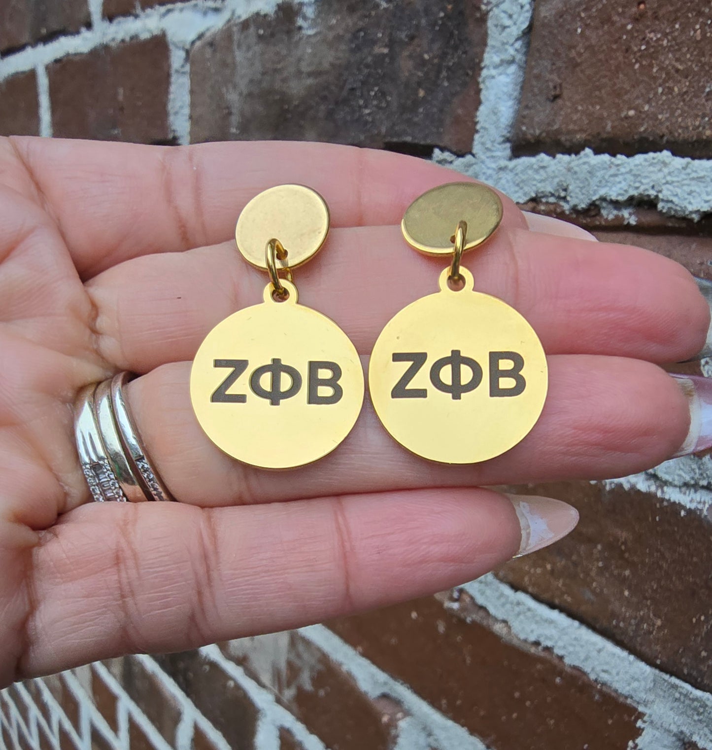 Zeta Phi Beta Dangling Earrings - Z Phi B Earrings - Zeta Phi Beta earrings - Sorority Jewelry - Jewelry - FREE SHIPPING