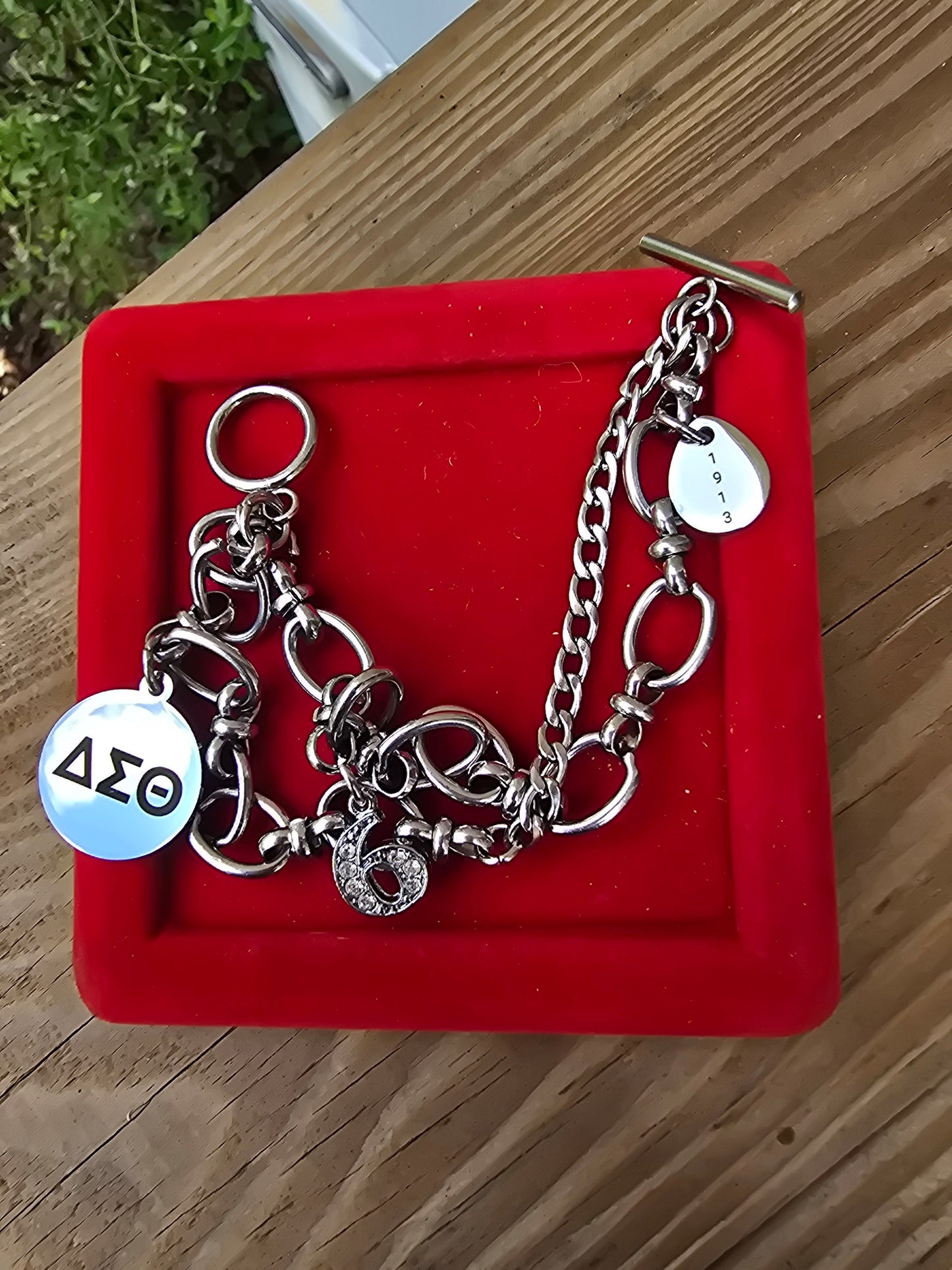 Delta Sigma Theta Sorority Bracelet Available In Gold & Silver