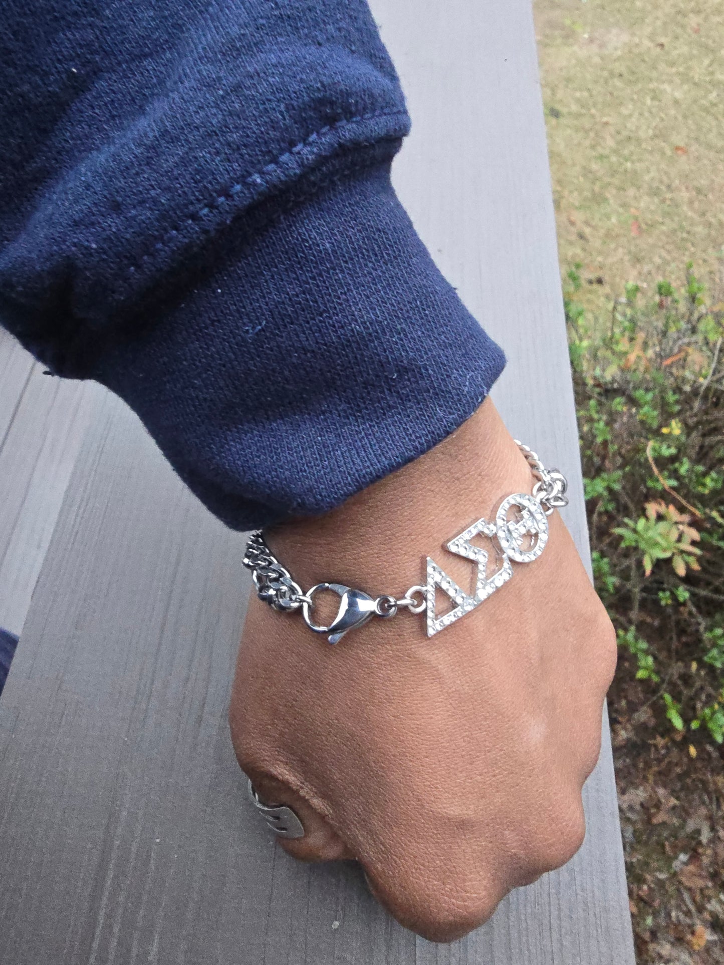Delta Sigma Theta Greek Letter Chunky Link Sorority Bracelet