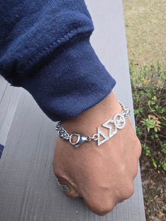Delta Sigma Theta Bling Greek Letter Chunky Link Sorority Bracelet