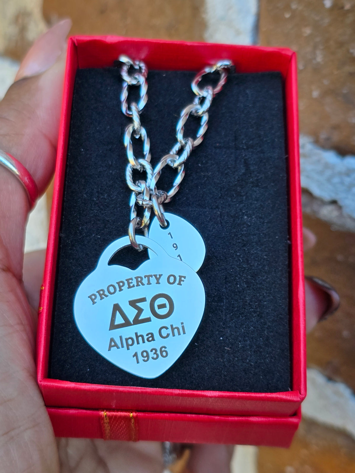 Property of Delta Sigma Theta Sorority Alpha Chi 1936 Custom Necklace