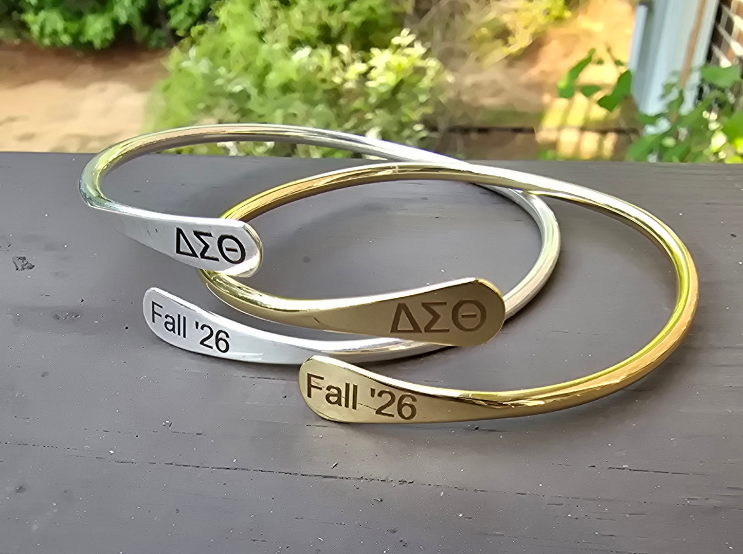 Delta Sigma Theta Fall 2026 Cuff Bracelet Available in Gold and Silver