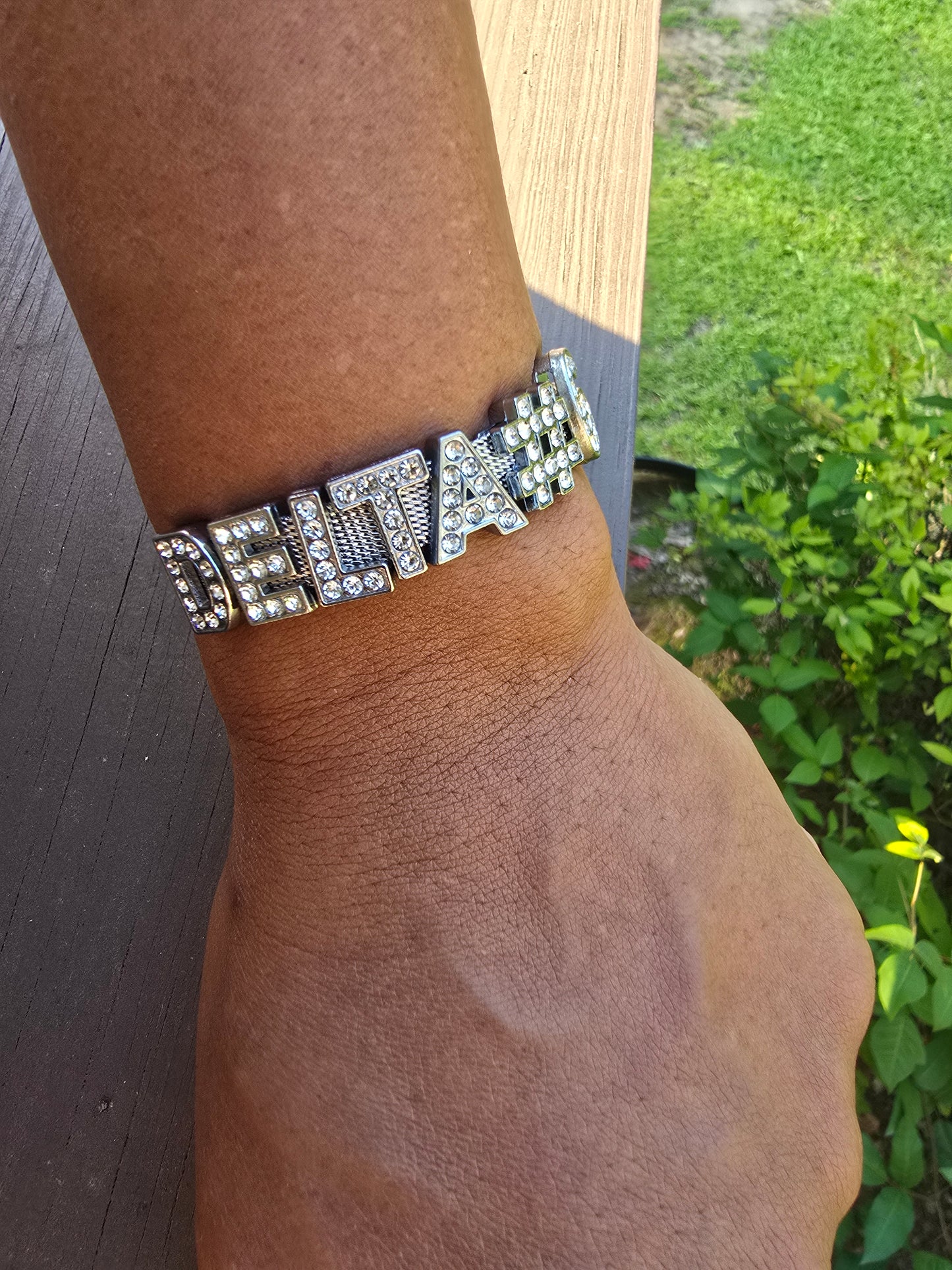 Personalized Delta Sigma Theta Bling Line number Bracelet - Line Number Custom Bracelet - Delta Line number Bracelet