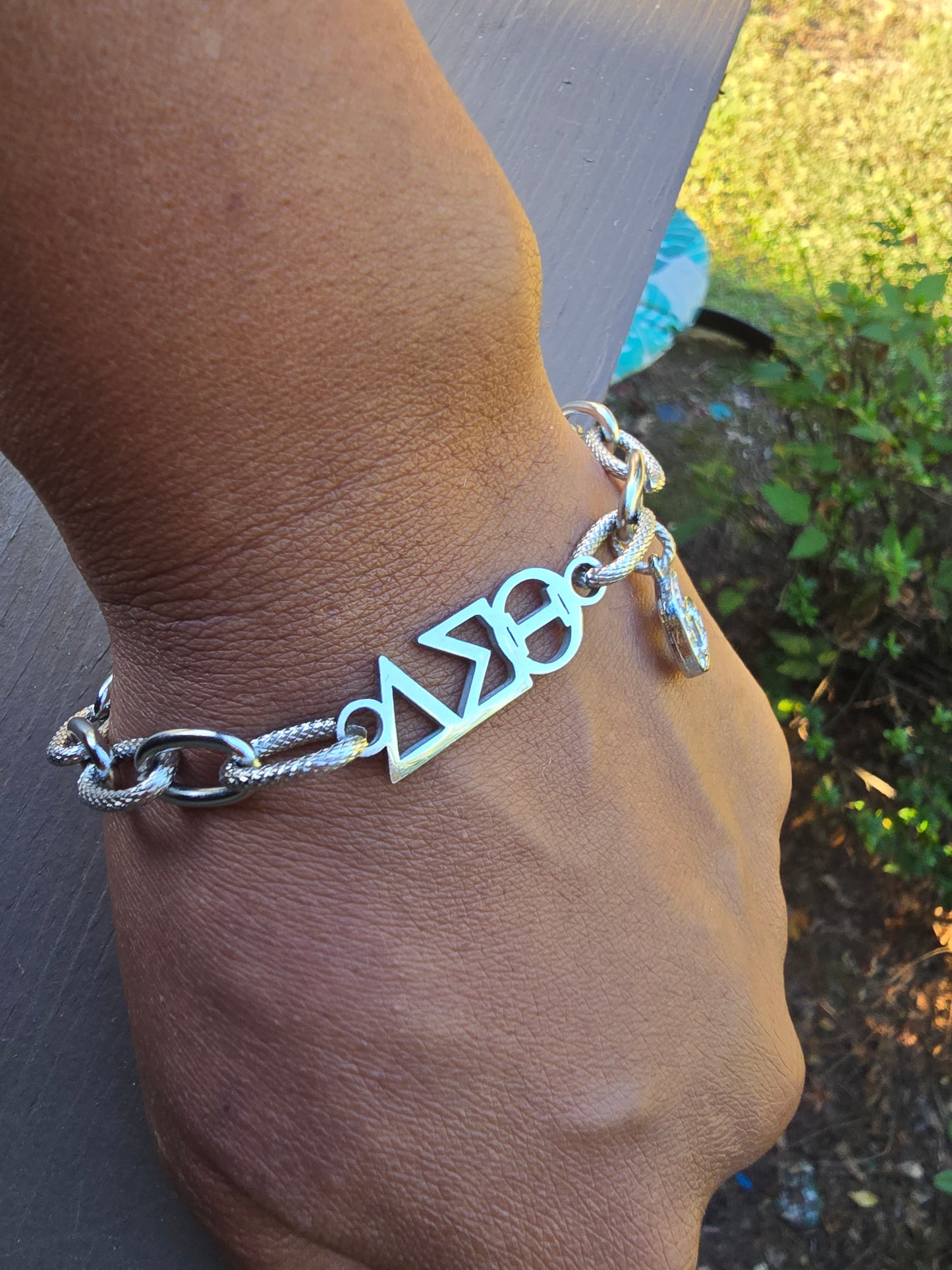 Delta Sigma Theta Greek Letter Chunky Link Sorority Bracelet