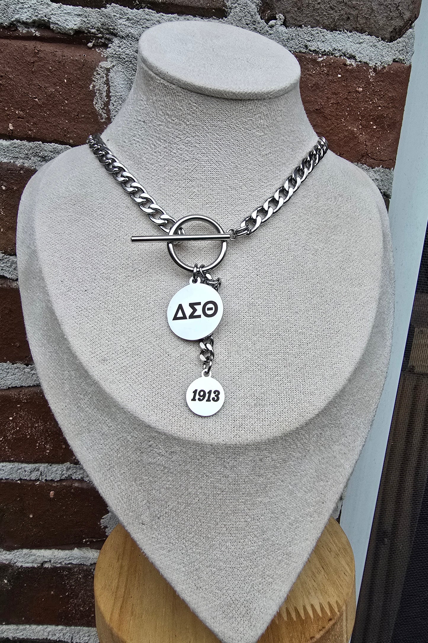 Delta Sigma Theta Sorority Mixed Metal Necklaces - Mixed Metal Sorority Necklace - Delta Sigma Theta Jewelry