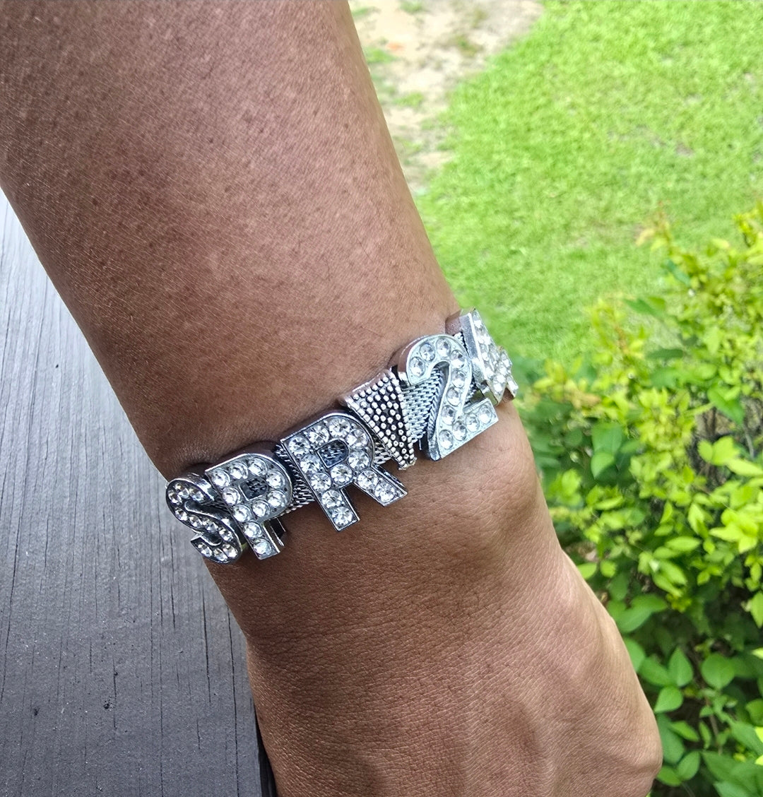 Personalized Spring Bling crossing sorority bracelet - SPR Custom Bracelet - SPR Line Bracelet