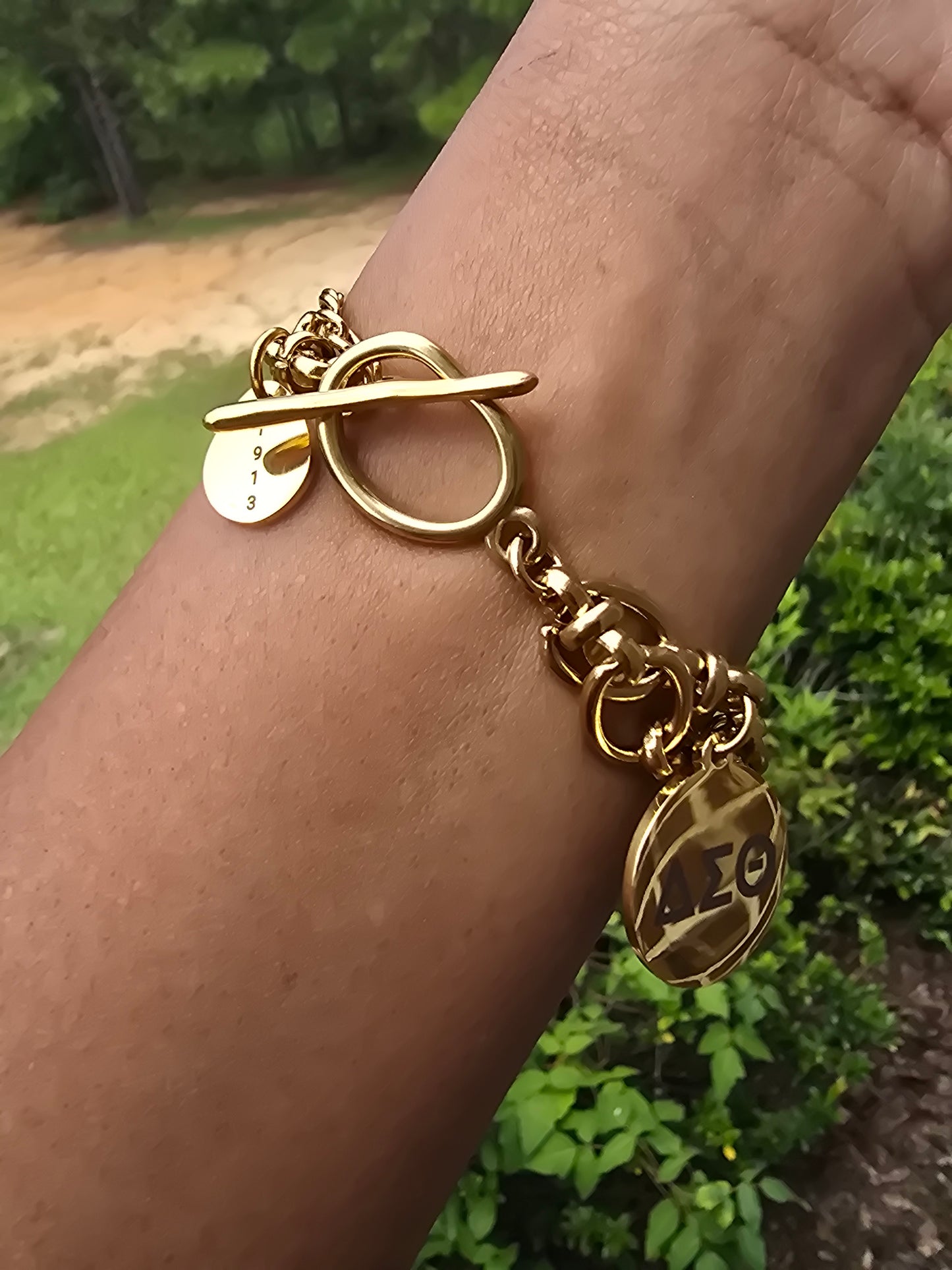 Delta Sigma Theta Sorority Bracelet Available In Gold & Silver