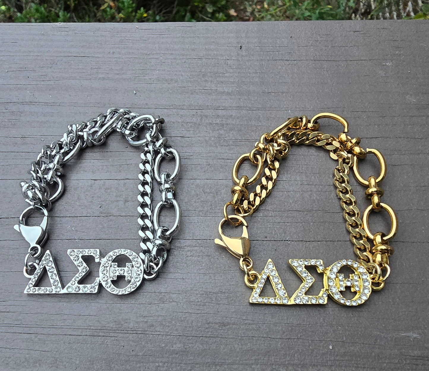 Delta Sigma Theta Greek Letter Chunky Link Sorority Bracelet