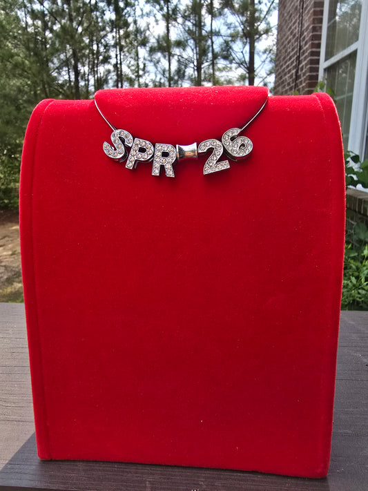 Personalized Spring Bling crossing sorority necklaces - SPR Custom Necklace - SPR Line Necklace