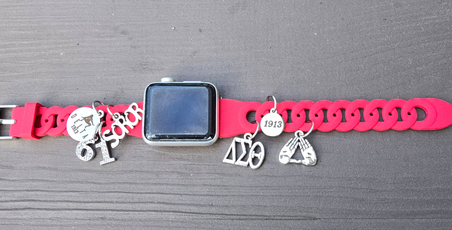 Delta Sigma Theta Silicone Apple Watch Band - Delta Sigma Theta Apple Watch Band- Sorority Watch Band - DST Watch Band - Delta Watch Band