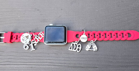 Delta Sigma Theta Silicone Apple Watch Band - Delta Sigma Theta Apple Watch Band- Sorority Watch Band - DST Watch Band - Delta Watch Band