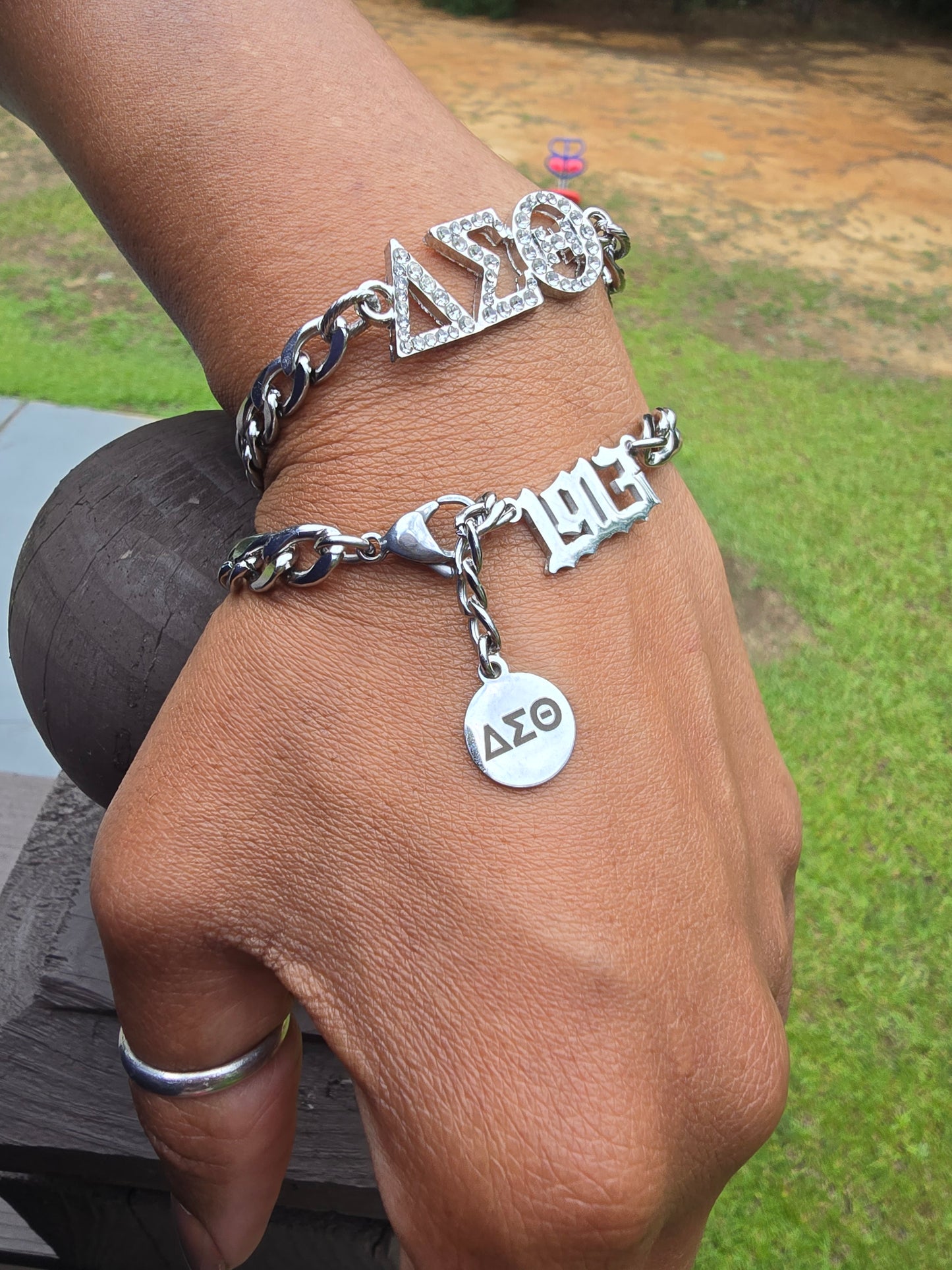 Delta Sigma Theta Greek Letter 7mm Link Sorority Bracelet