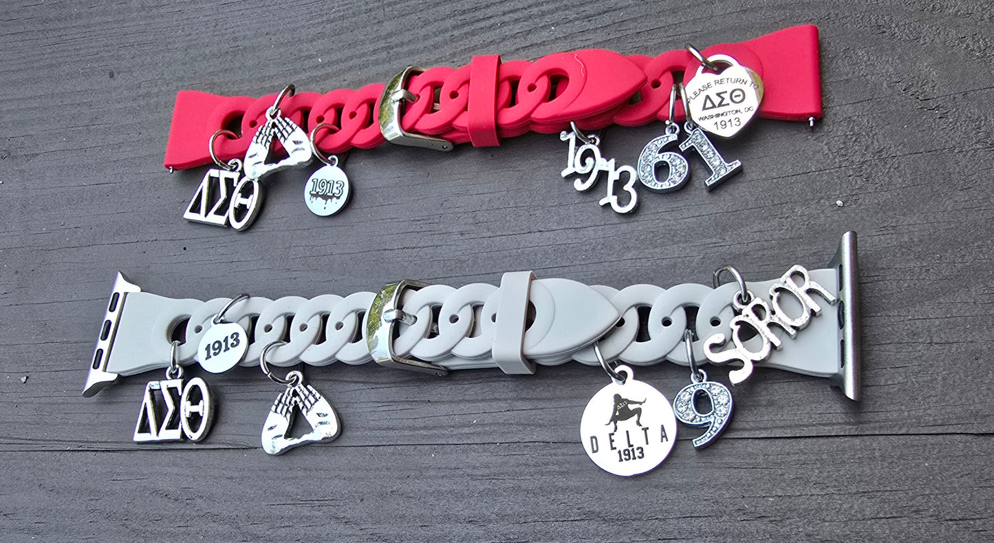 Delta Sigma Theta Silicone Apple Watch Band - Delta Sigma Theta Apple Watch Band- Sorority Watch Band - DST Watch Band - Delta Watch Band
