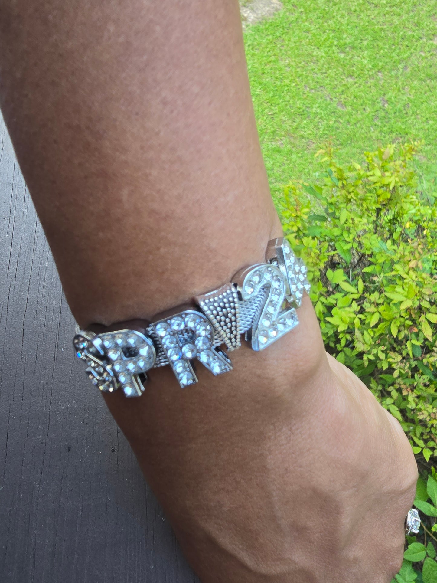 Personalized Spring Bling crossing sorority bracelet - SPR Custom Bracelet - SPR Line Bracelet
