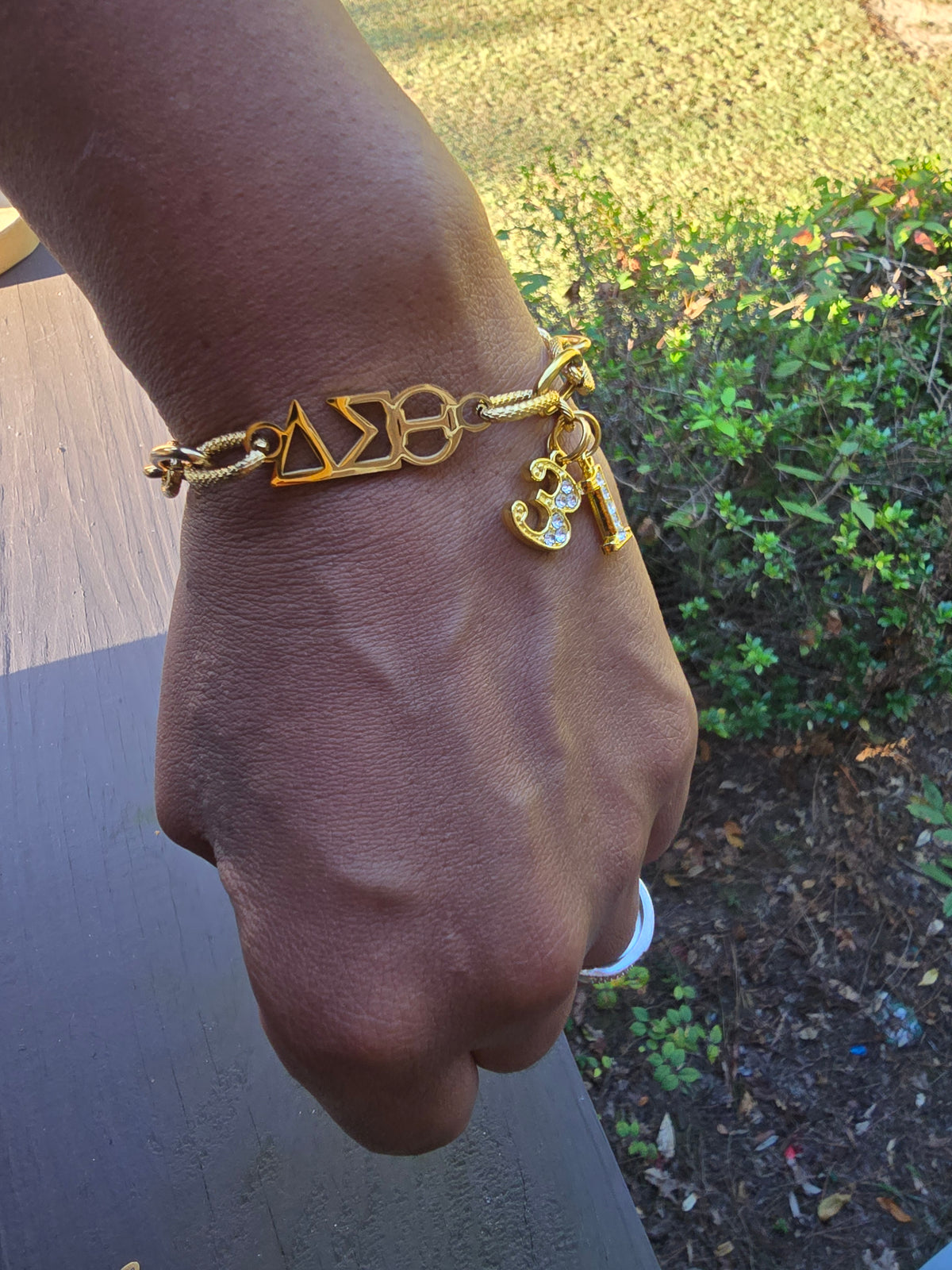 Delta Sigma Theta Greek Letter Chunky Link Sorority Bracelet