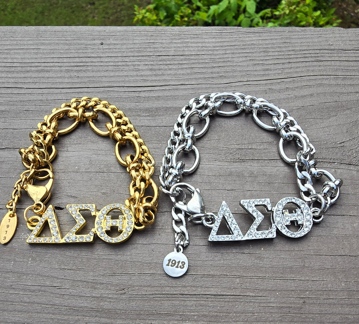 Delta Sigma Theta Greek Letter Chunky Link Sorority Bracelet
