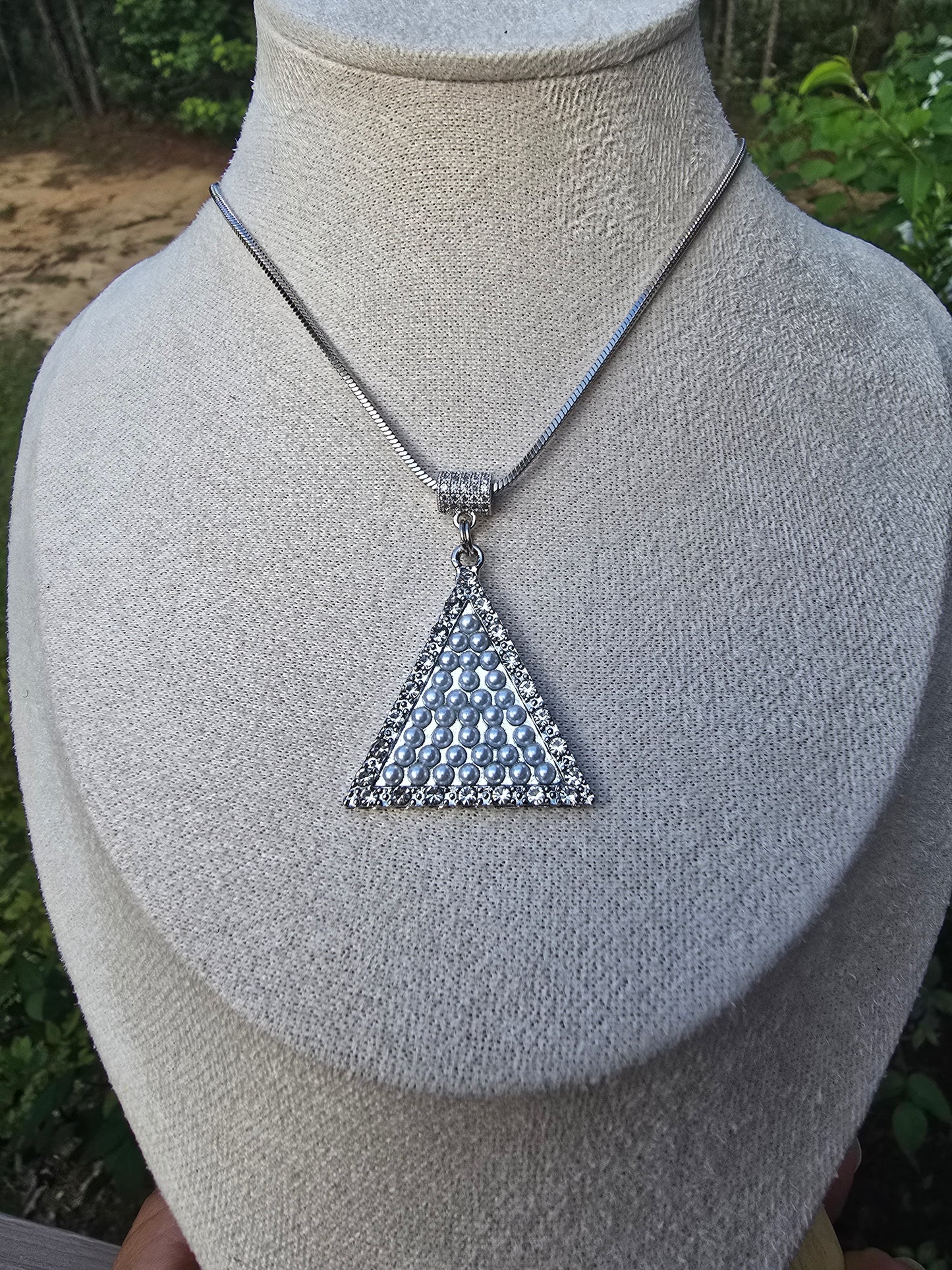 Delta Sigma Theta Sorority Pyramid Necklace