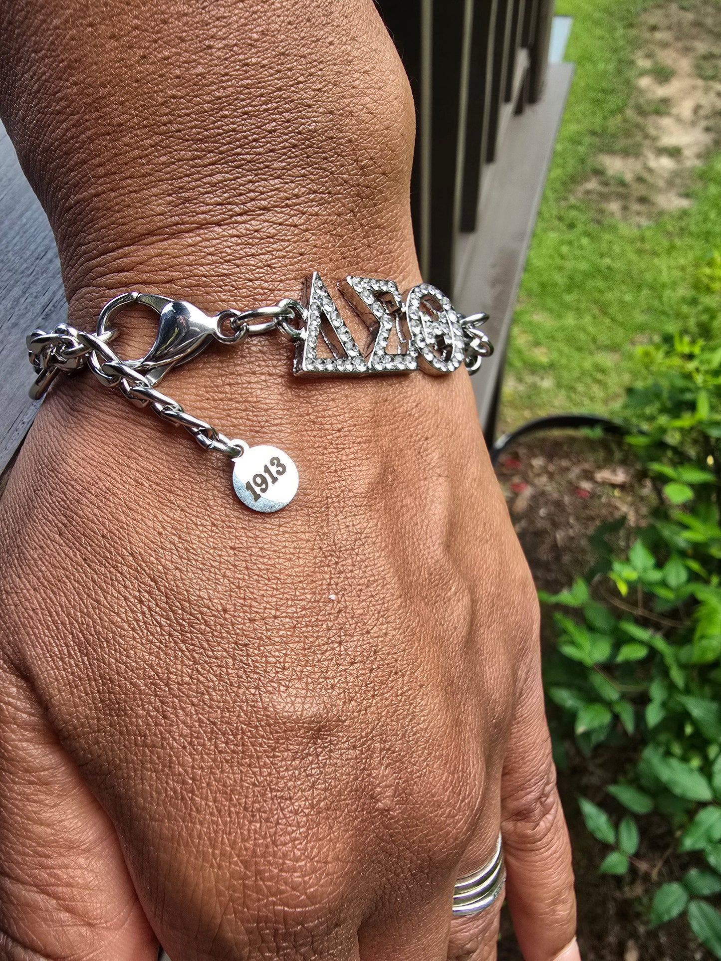 Delta Sigma Theta Greek Letter Chunky Link Sorority Bracelet