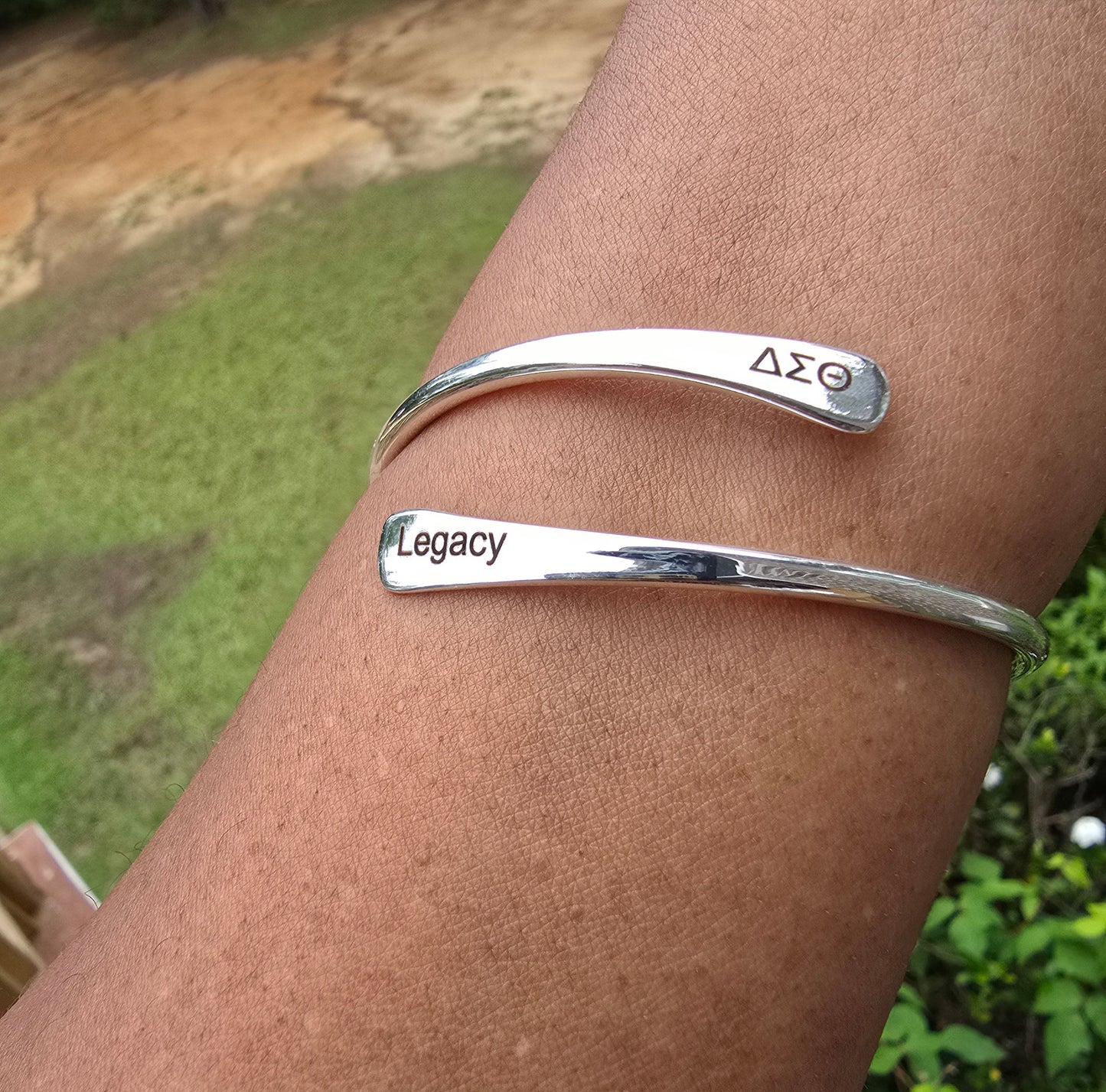Delta Adjustable Sorority Cuff Bracelet Available In Gold and Silver