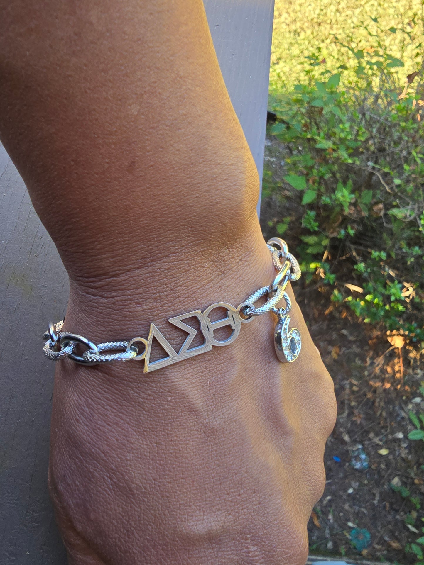 Delta Sigma Theta Greek Letter Chunky Link Sorority Bracelet