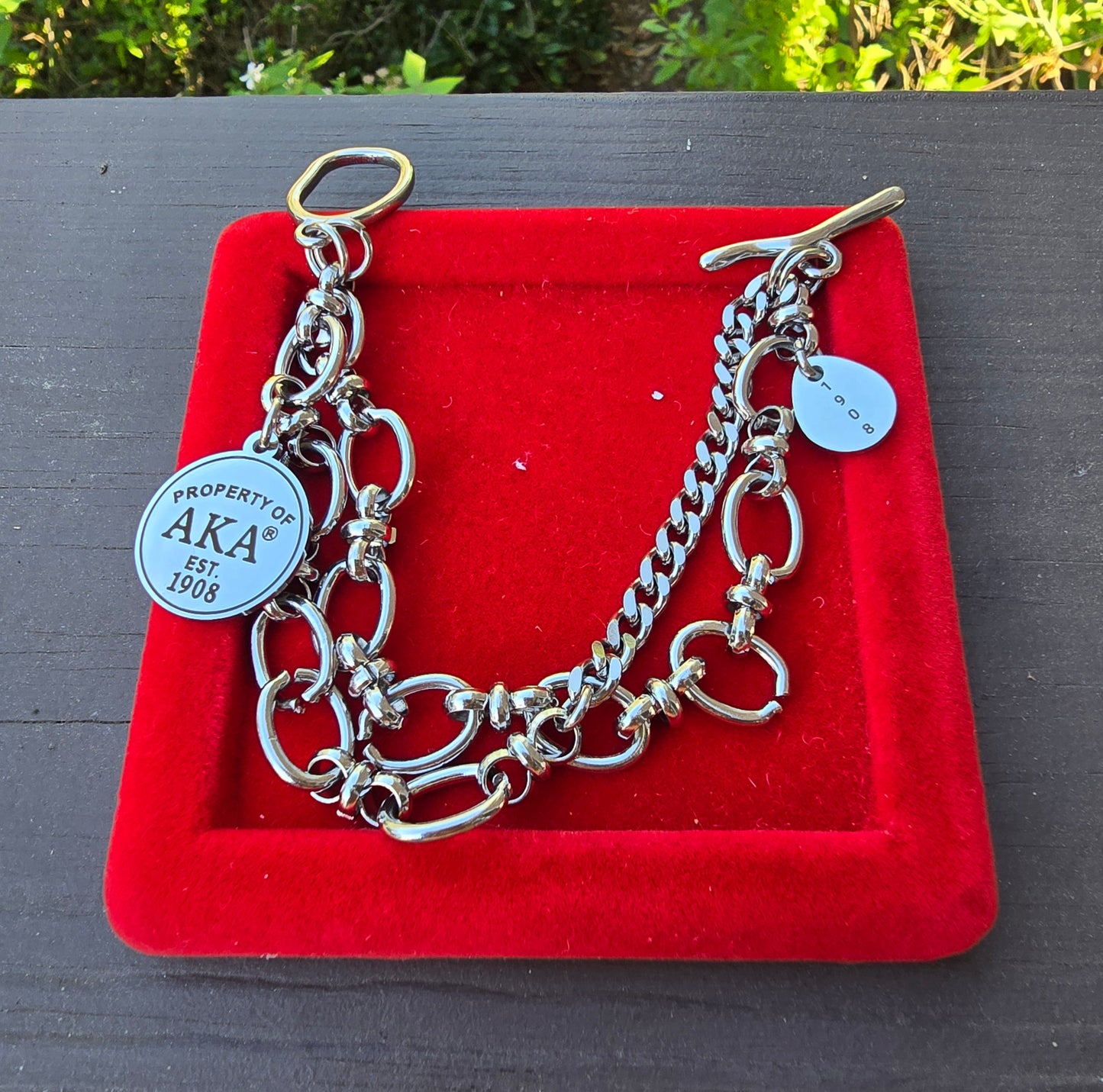 Property of AKA Sorority Custom Fit Bracelet