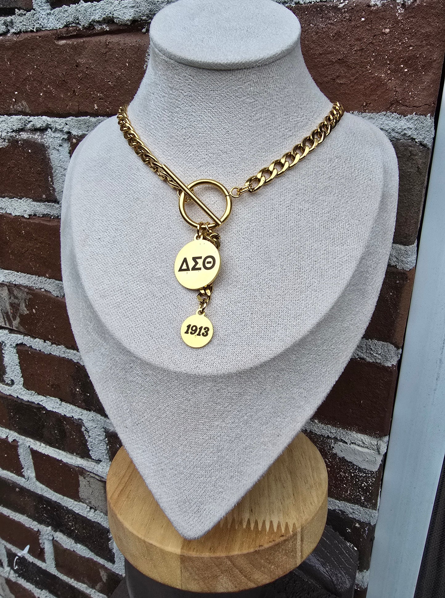 Delta Sigma Theta Sorority Mixed Metal Necklaces - Mixed Metal Sorority Necklace - Delta Sigma Theta Jewelry