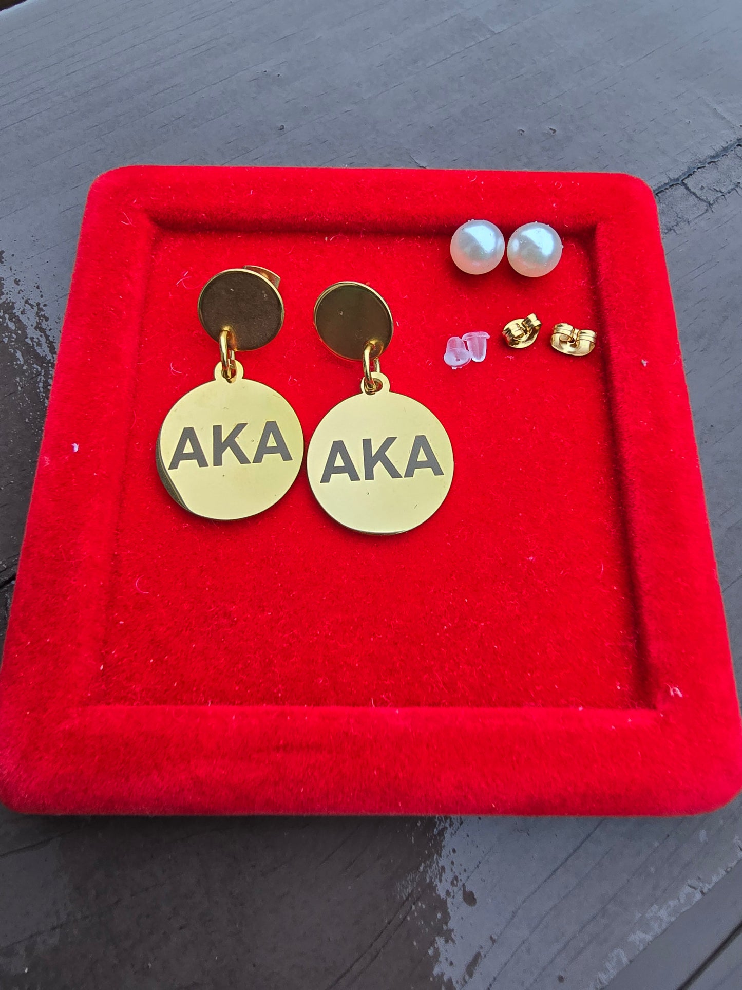Alpha Kappa Alpha 1908 Dangle Earrings - AKA Earrings - AKA Jewelry - Sorority Jewelry