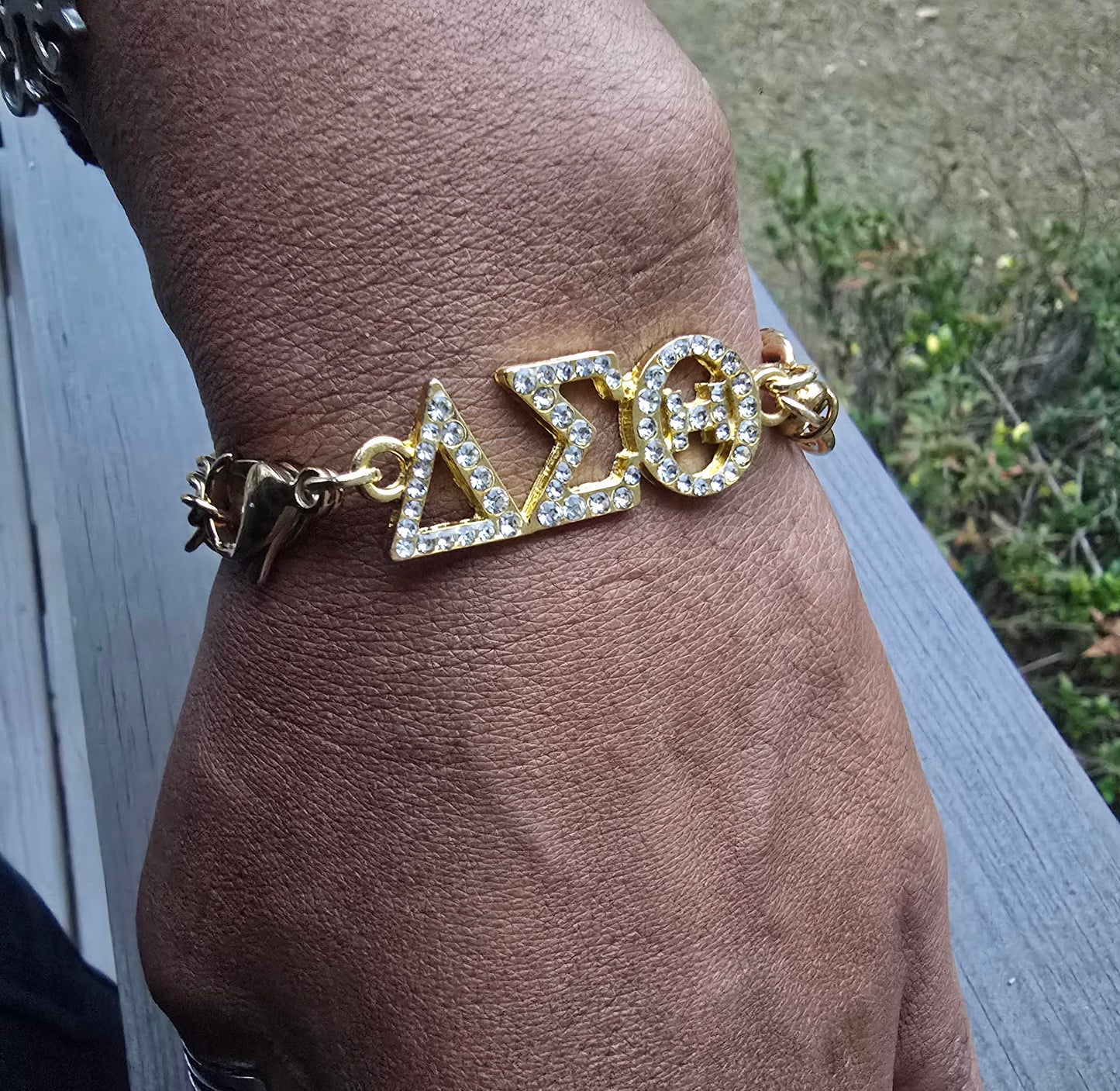 Delta Sigma Theta Greek Letter Chunky Link Sorority Bracelet