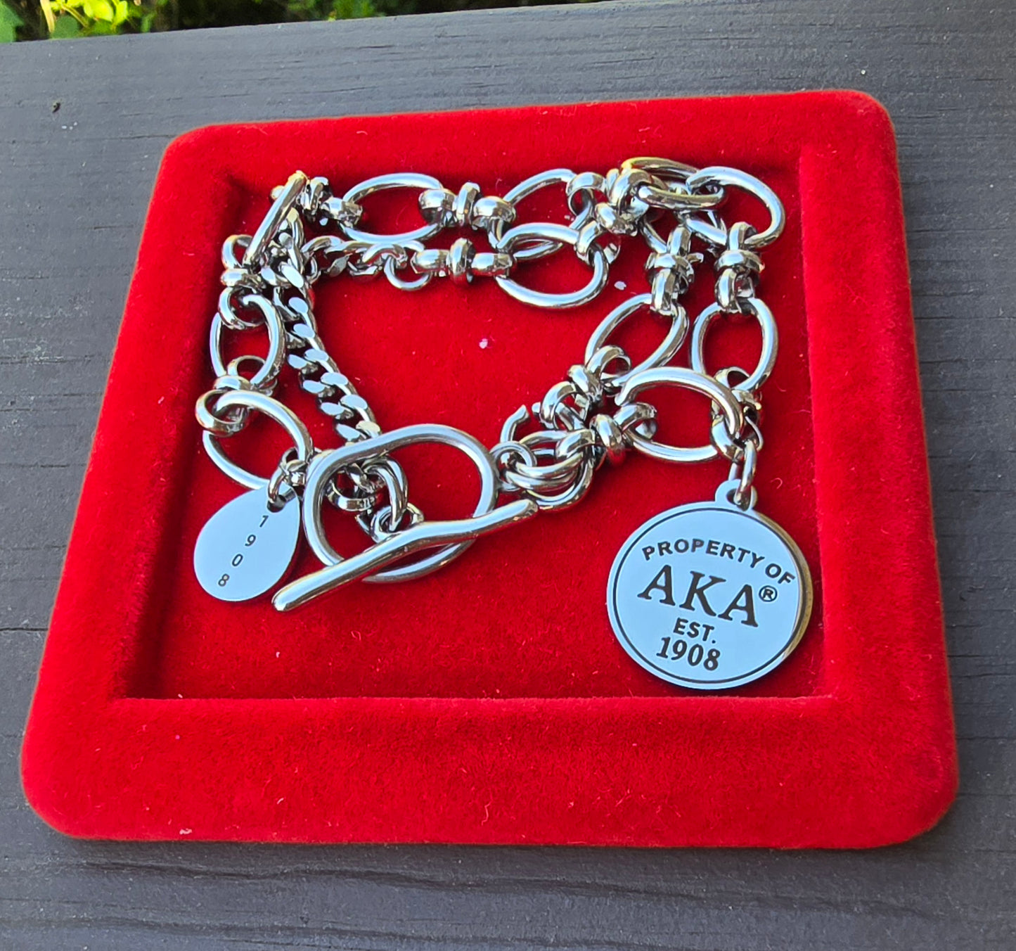 Property of AKA Sorority Custom Fit Bracelet